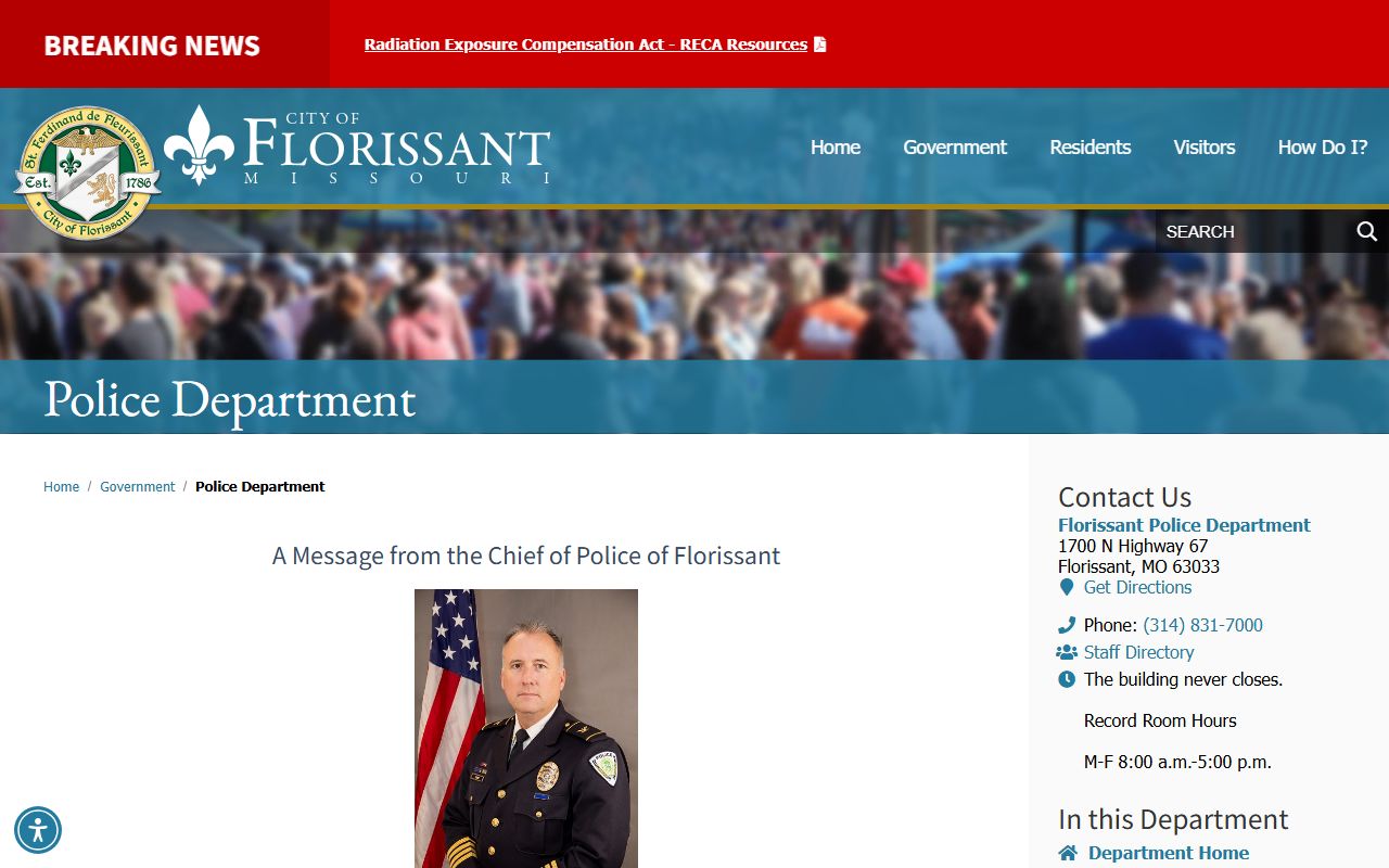 Florissant Police Department records for people search