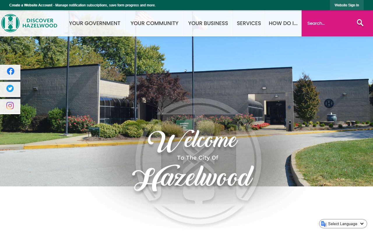 Hazelwood Missouri city website for people search resources