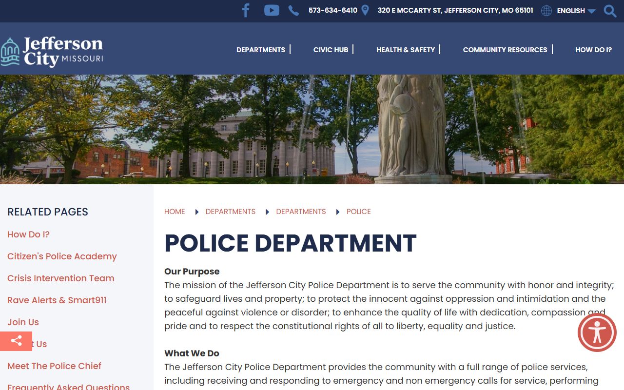 Jefferson City Police Department people search records