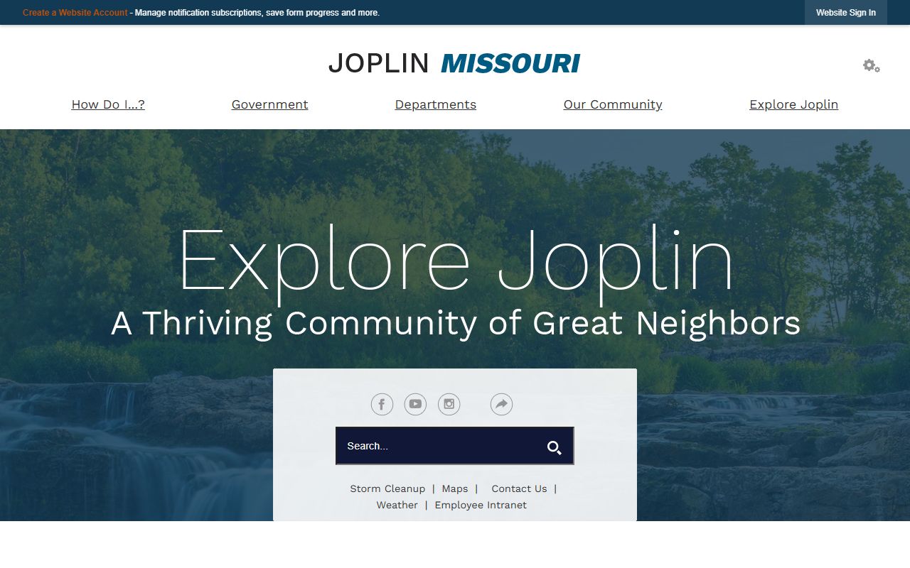 Joplin Missouri city website for people search records
