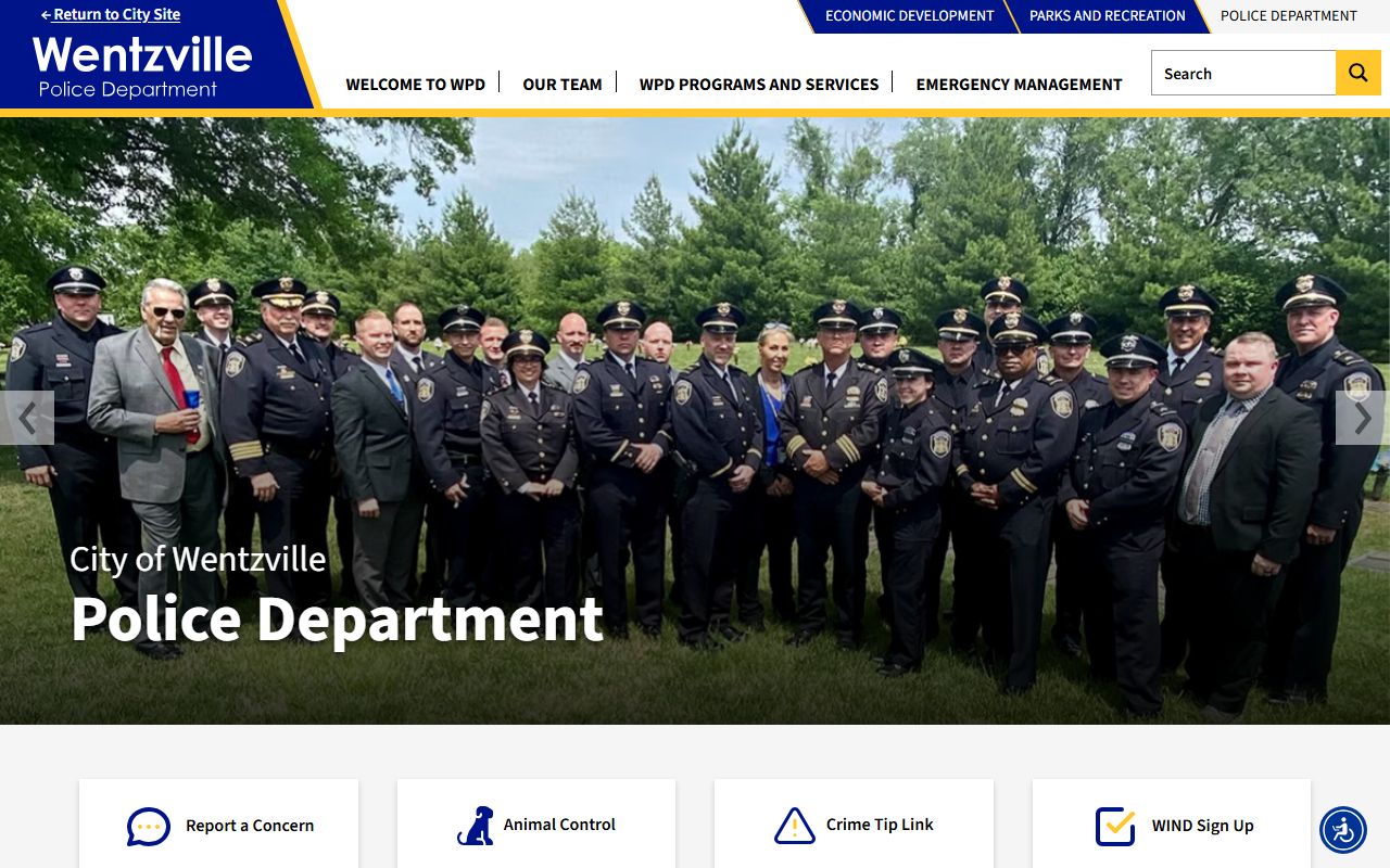 Wentzville Police Department people search records page