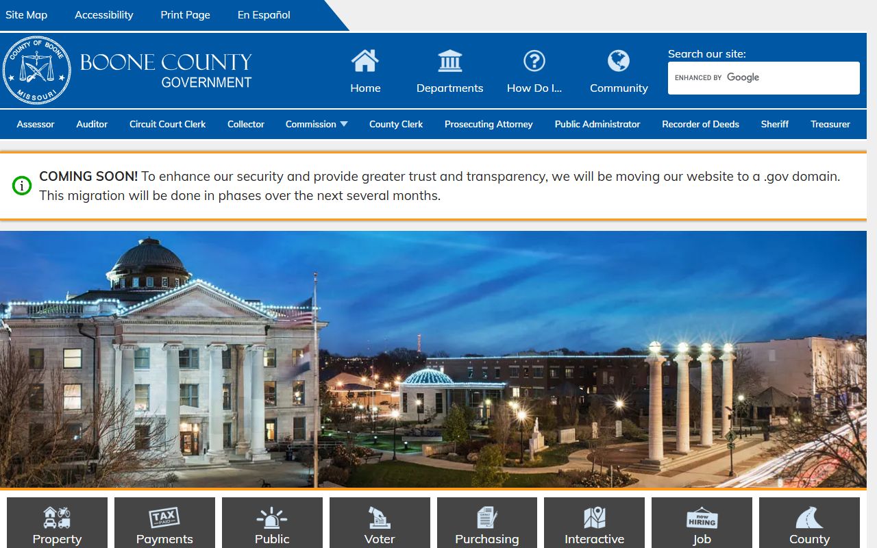 Boone County government website for people search