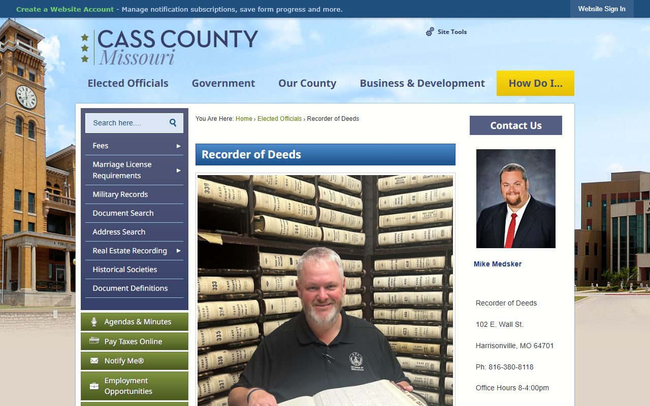 Cass County Recorder of Deeds people search portal