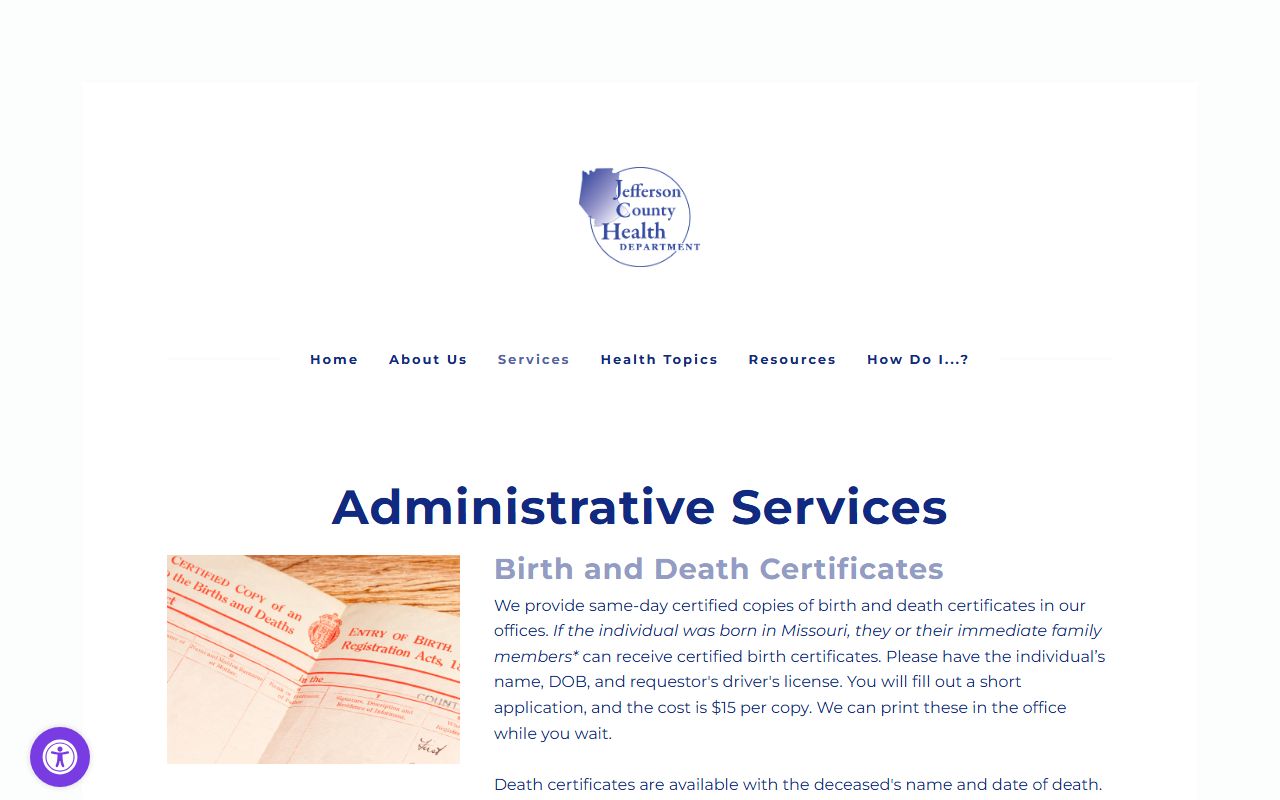 Jefferson County vital records for people search