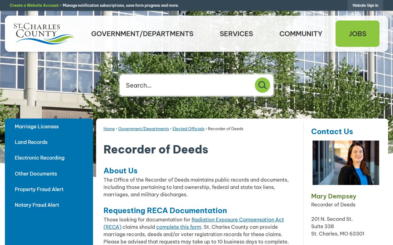 St. Charles County Recorder of Deeds people search records